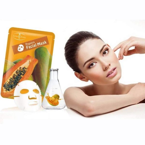 Aichun Beauty 10Pcs Papaya Facial Mask Face Anti-Acne Hydrating Sheet