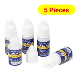 5 PCs Nail Glue Strong Adhesive False Fake Nails Decoration Glue Set 5pcs Pack (3g each)