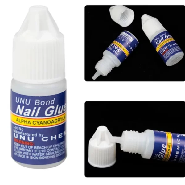 5 PCs Nail Glue Strong Adhesive False Fake Nails Decoration Glue Set 5pcs Pack (3g each) 2