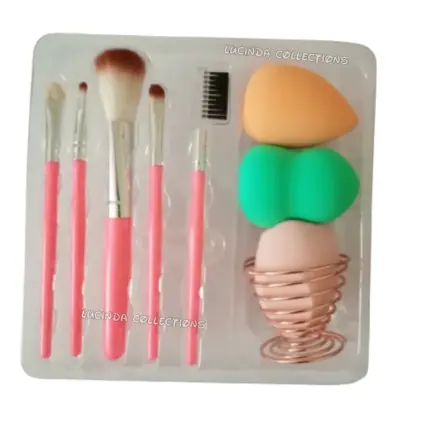 9Pcs Makeup Brushes Puff Sponge Beauty Blender with Holder Stand Make up Accessories Tools Set 1