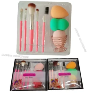 9Pcs Makeup Brushes Puff Sponge Beauty Blender with Holder Stand Make up Accessories Tools Set