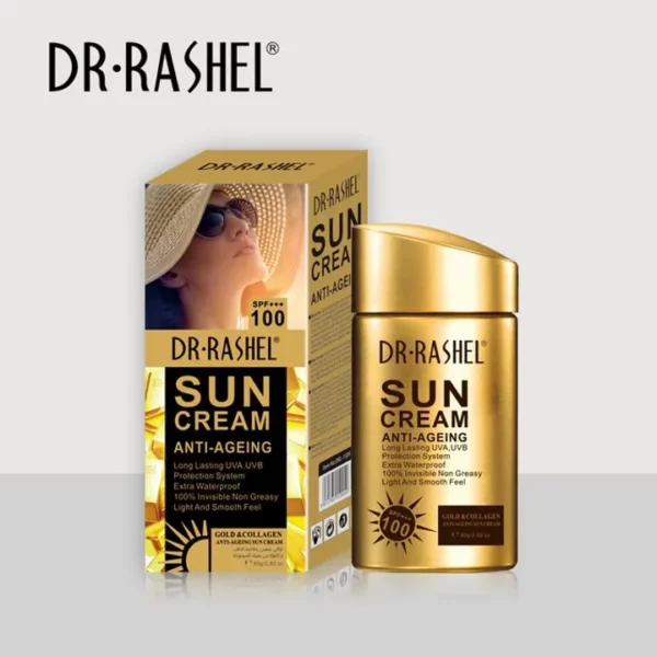 DR.RASHEL Sun cream Anti-Aging Summer Moisturizer UV protector SPF100 Sunscreen Lotion Gold collagen sun block cream 80g DRL 1309 img2