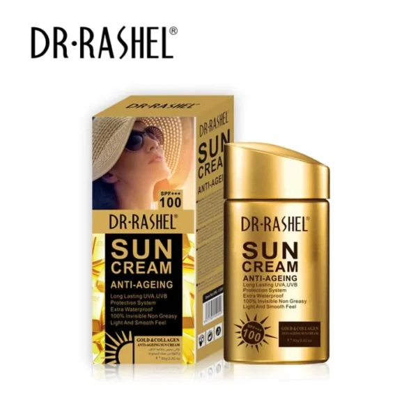 DR.RASHEL Sun cream Anti-Aging Summer Moisturizer UV protector SPF100 Sunscreen Lotion Gold collagen sun block cream 80g DRL 1309