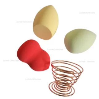 Makeup Puffs Sponge With Holder Stand Supporter Bevel Oblique Cut Gourd Waterdrop Foundation Powder Beauty Blender Set