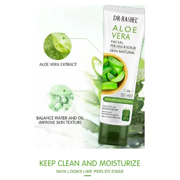 DR.RASHEL Aloe Vera Facial Peeling & Scrub 2in1 Exfoliating Gel 2