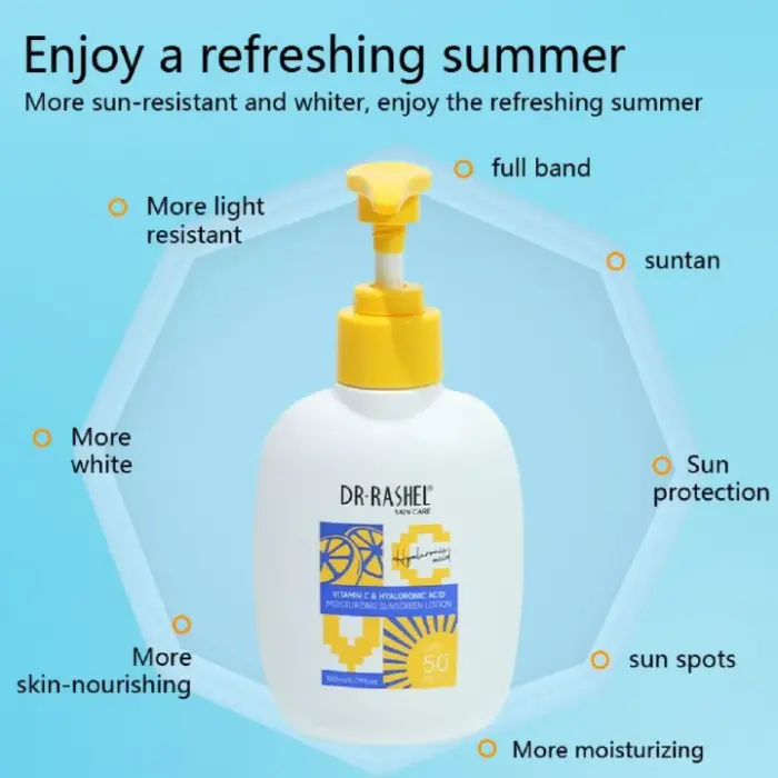 Dr. Rashel Vitamin C & Hyaluronic Moisturizing Sunscreen Lotion SPF 50 Sunblock Sun Protection Skin Care Cream Lotion Kenya 1