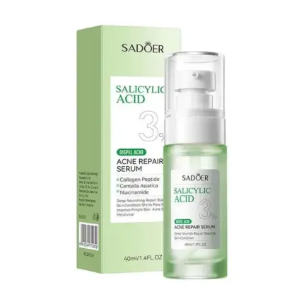 Sadoer Salicylic Acid Repair Face Serum with 3% Salicylic Acid, Collagen Peptide, Centella Asiatica and Niacinamide, Can add Vitamin C,Remove Acne, Moisturize, Improve Acne Scars, Shrink Facial Pores