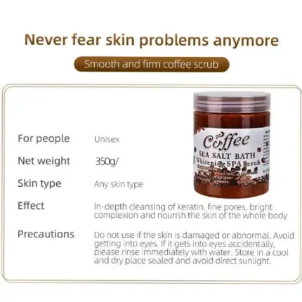 Coffee Sea Salt Bath Brightening & Whitening SPA Scrub Exfoliating Face Body Dead Skin - Dr Meinaier Kenya 3