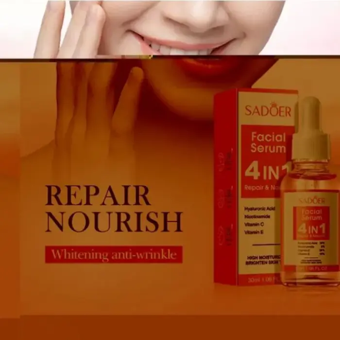 SADOER 4 in 1 Facial Serum with Hyaluronic Acid, Nicotinamide, Vitamin C and Vitamin E, High Moisturising and Brighten Skin Tone, Rejuvenates, Whitens Blemishes and Dark Spots Kenya 3