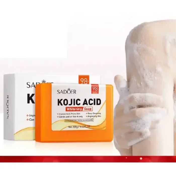 Sadoer Kojic Soap, Kojic Acid Whitening Soap, Deep Cleansing, Skin Brightening Like Vitamin C, Improve Acne Prone Skin, For Face and Body Skin Care Kenya 5