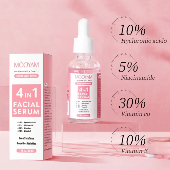 MOOYAM 4 in 1 Facial serum with Vitamin C, Niacinamide, Hyaluronic Acid, Vitamin E - Image 2