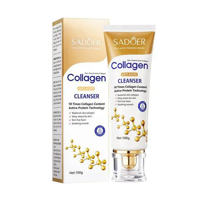 Sadoer Collagen Anti Aging Facial Cleanser, Collagen Foaming face Cleanser, can combine with Vitamin C, Replenishes Skin Collagen, Soothe and Smooth, Deep Cleaning, clear pores Sadoer Collagen Anti Aging Facial Cleanser, Collagen Foaming face Cleanser, can combine with Vitamin C, Replenishes Skin Collagen, Soothe and Smooth, Deep Cleaning, clear pores