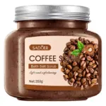 Sadoer Coffee Scrub Exfoliating Brightening Cleaning Dark Spots Removal Fade Melanin Pigmentation Whitening Scrub Coffee Sea Salt Bath SPA for Face Body