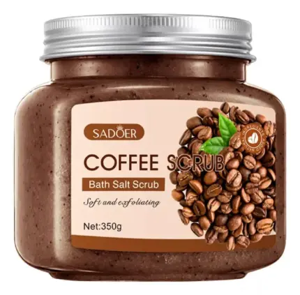 Sadoer Coffee Scrub Exfoliating Brightening Cleaning Dark Spots Removal Fade Melanin Pigmentation Whitening Scrub Coffee Sea Salt Bath SPA for Face Body